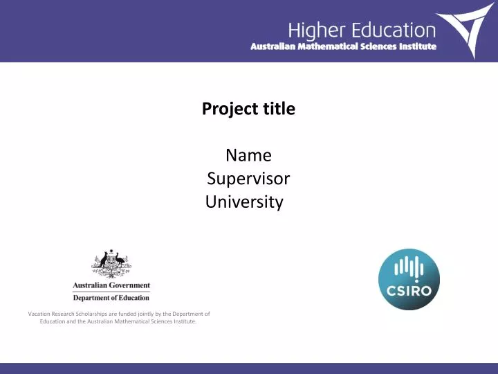 project title name supervisor university