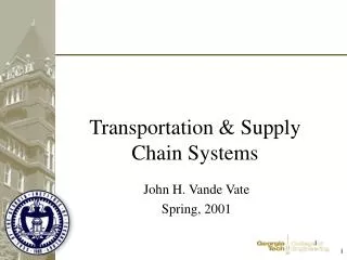 Transportation &amp; Supply Chain Systems