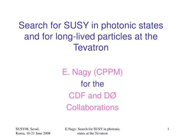 search for susy in photonic states and for long lived particles at the tevatron