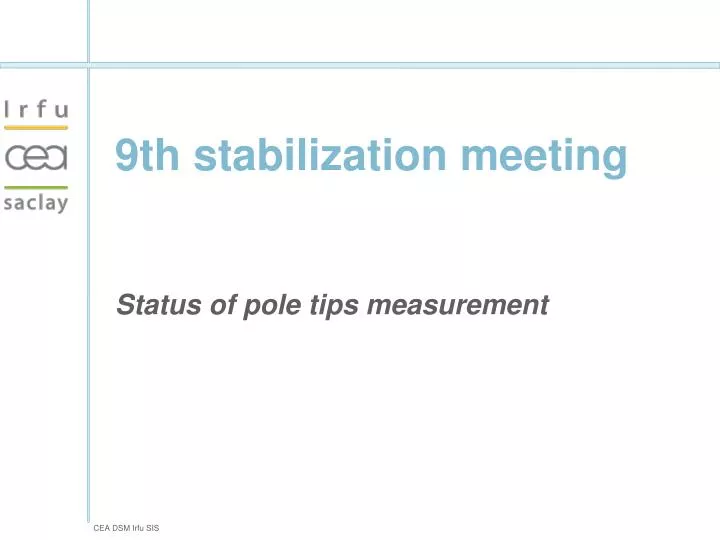 9th stabilization meeting