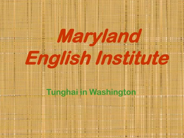 maryland english institute
