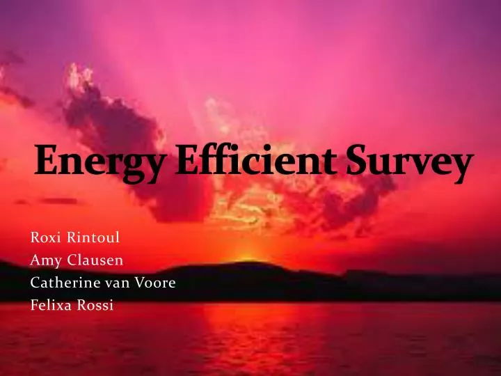 energy efficient survey
