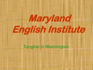 Maryland English Institute