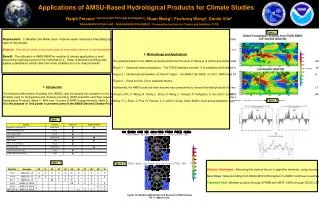 Applications of AMSU-Based Hydrological Products for Climate Studies