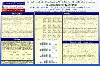 Project VIABLE: Investigating the Influence of Scale Characteristics