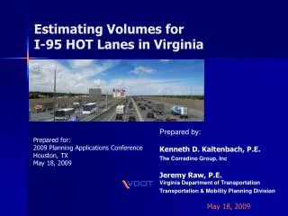 Estimating Volumes for I-95 HOT Lanes in Virginia