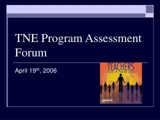 TNE Program Assessment Forum