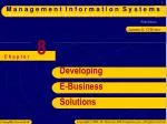 Developing E-Business Solutions
