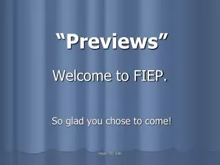 Welcome to FIEP.