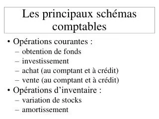 les principaux sch mas comptables