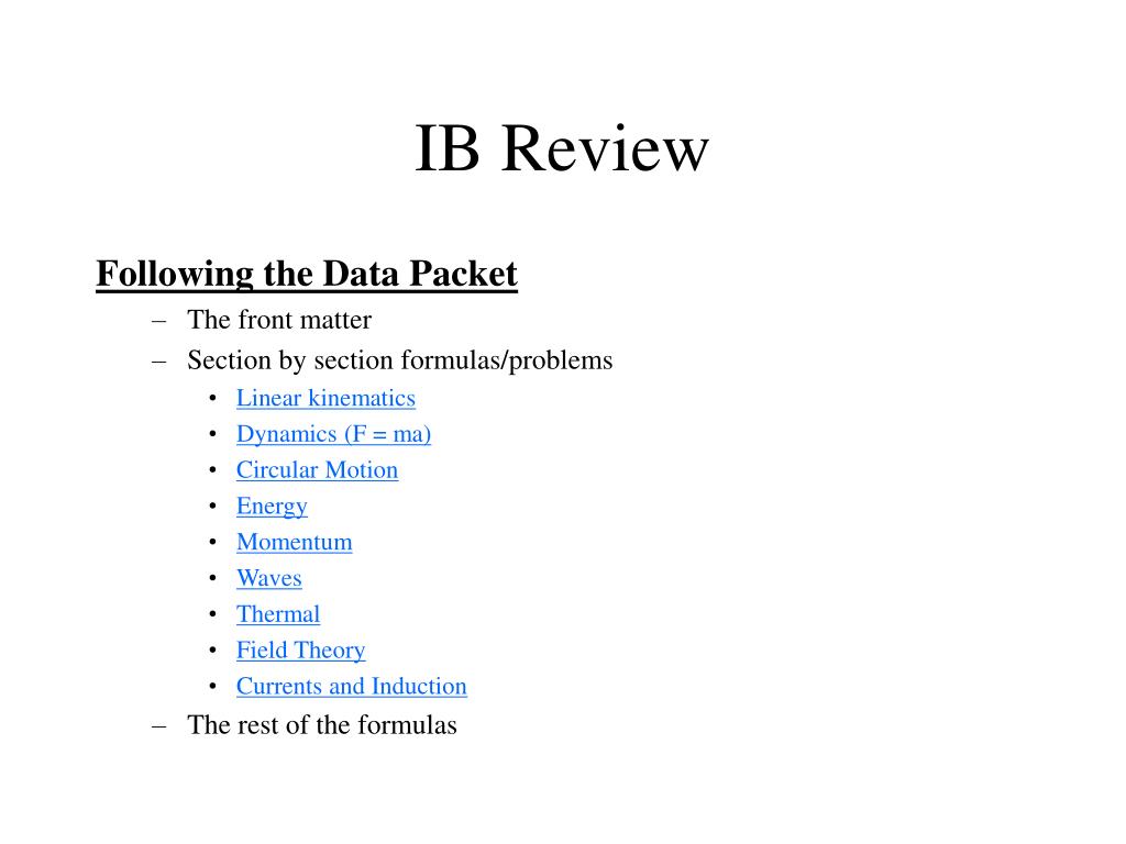 PPT - IB Review PowerPoint Presentation, free download - ID:3942409