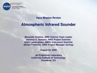 Aqua Mission Review Atmospheric Infrared Sounder
