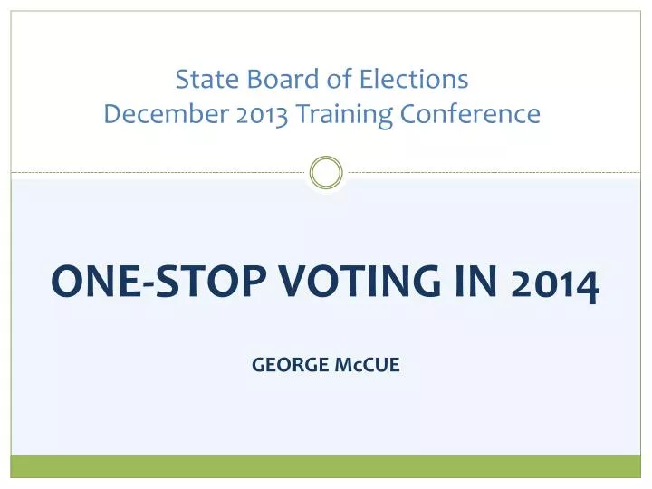 state board of elections december 2013 training conference