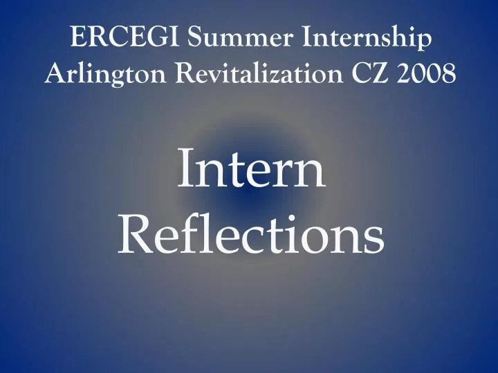 ercegi summer internship arlington revitalization cz 2008