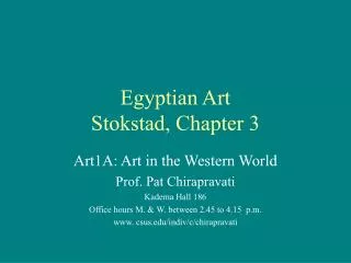 Egyptian Art Stokstad, Chapter 3