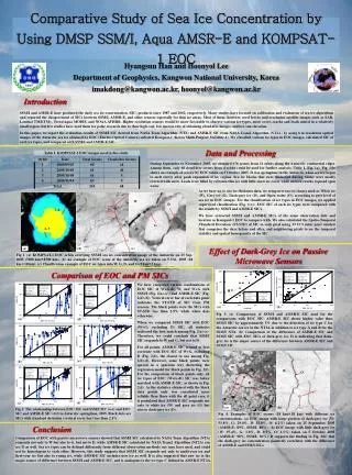 Comparative Study of Sea Ice Concentration by Using DMSP SSM/I, Aqua AMSR-E and KOMPSAT-1 EOC