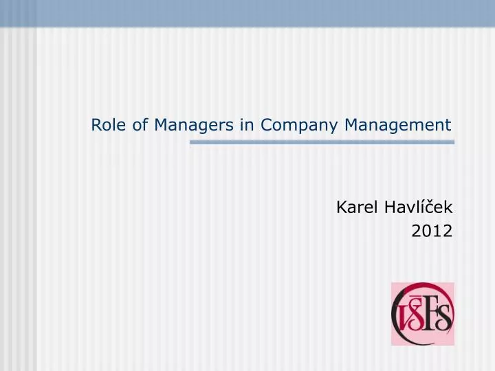 role of managers in company management