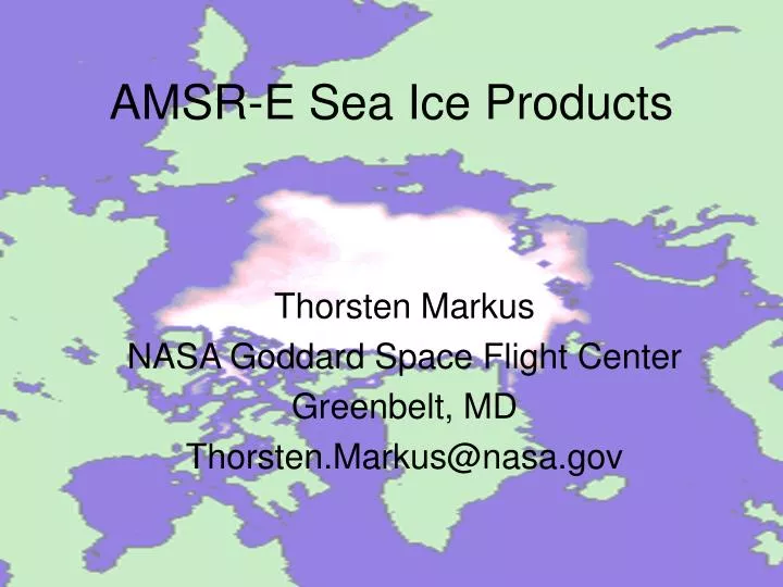 amsr e sea ice products