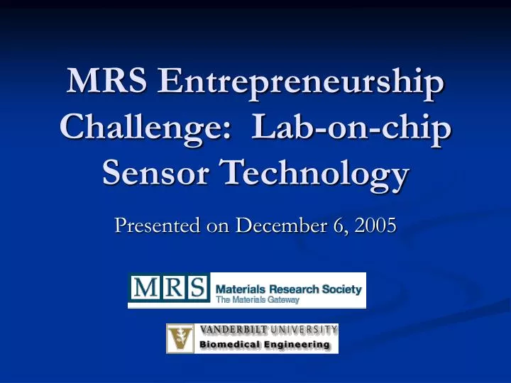 mrs entrepreneurship challenge lab on chip sensor technology