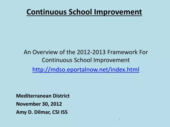 continuous school improvement