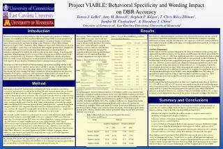 Project VIABLE: Behavioral Specificity and Wording Impact on DBR Accuracy
