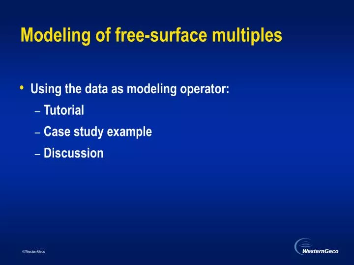modeling of free surface multiples