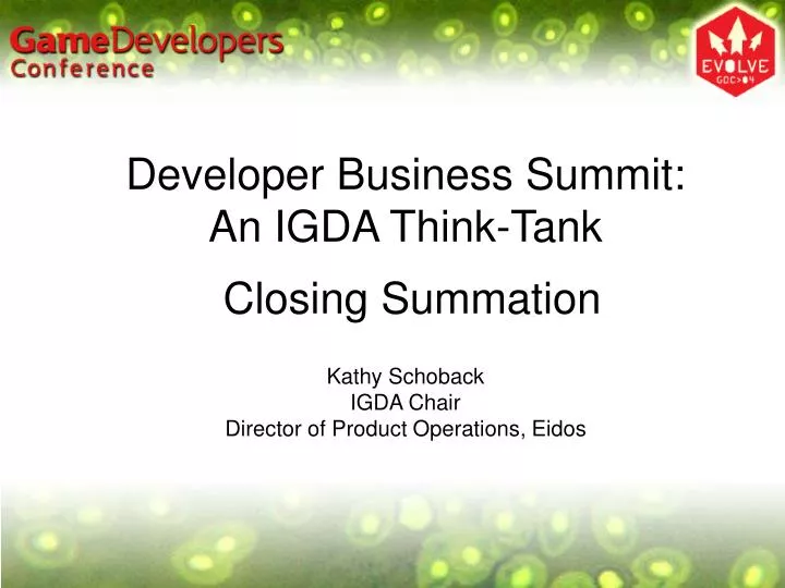 developer business summit an igda think tank