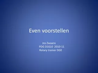 even voorstellen