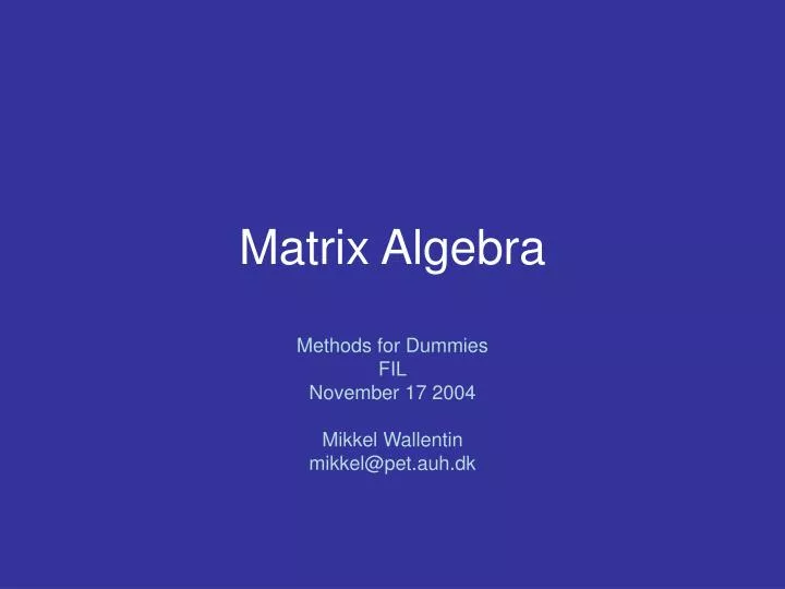 matrix algebra