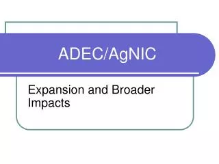 ADEC/AgNIC