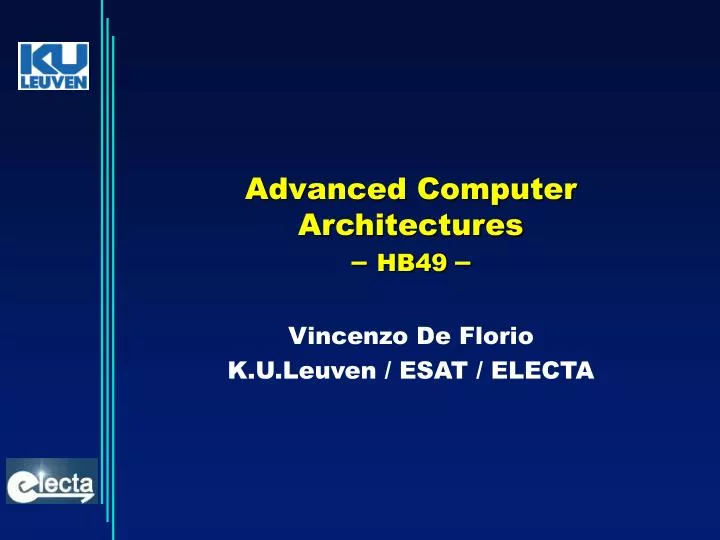 advanced computer architectures hb49