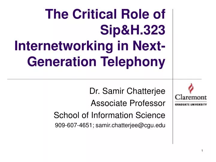 the critical role of sip h 323 internetworking in next generation telephony