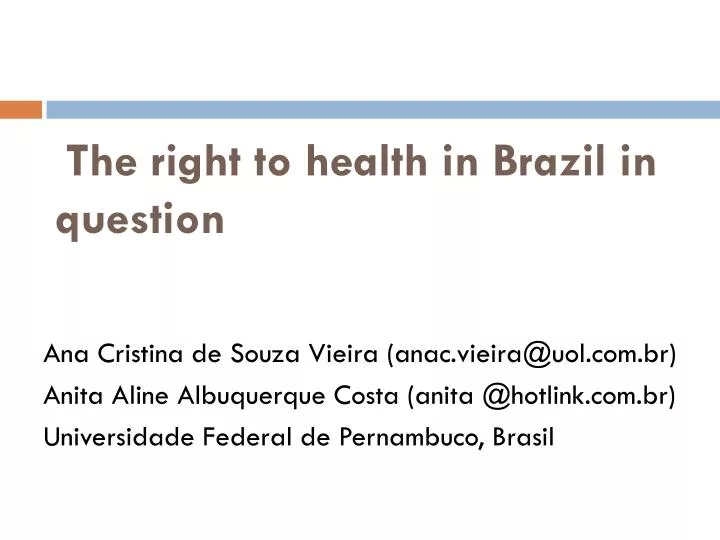 the right to health in brazil in question