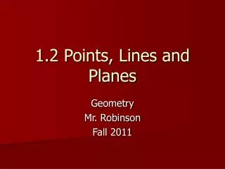 1.2 Points, Lines and Planes