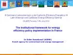 The institutional framework for energy efficiency policy implementation in France - slide 1