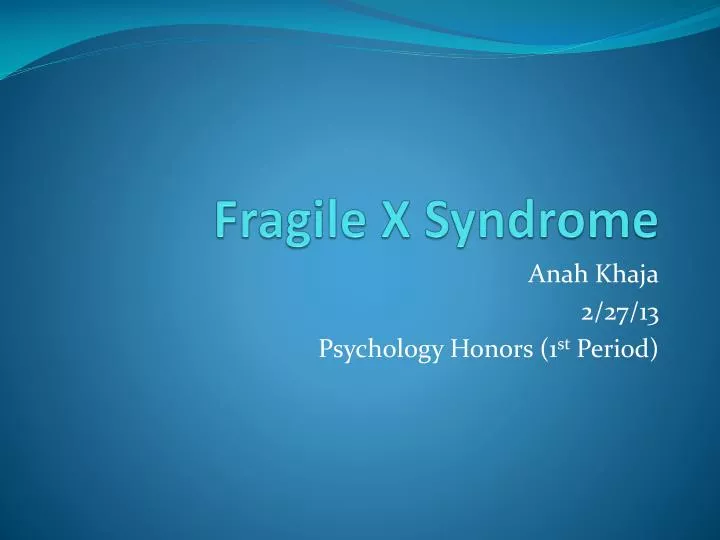 fragile x syndrome