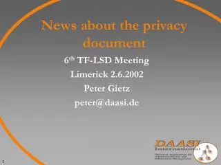 News about the privacy document