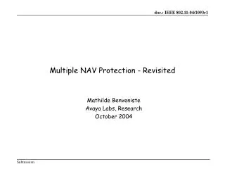 Multiple NAV Protection - Revisited