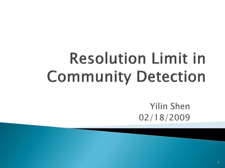 resolution limit in community detection