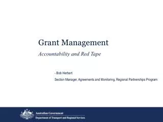 Grant Management Accountability and Red Tape