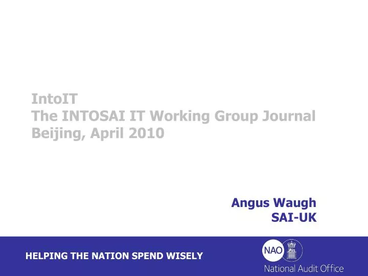 intoit the intosai it working group journal beijing april 2010
