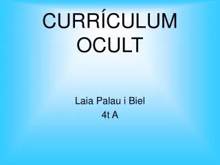 curr culum ocult