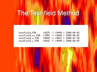 The Test-field Method
