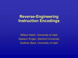 Reverse-Engineering Instruction Encodings
