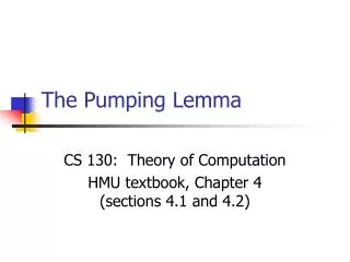 The Pumping Lemma