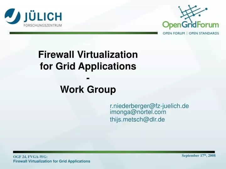 firewall virtualization for grid applications work group
