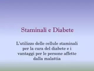 staminali e diabete