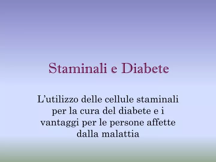 staminali e diabete