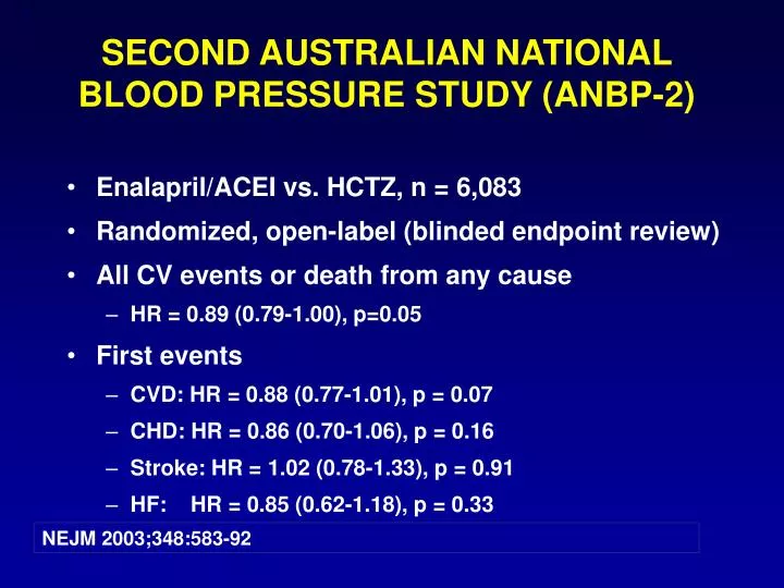 second australian national blood pressure study anbp 2
