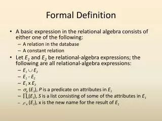 Formal Definition